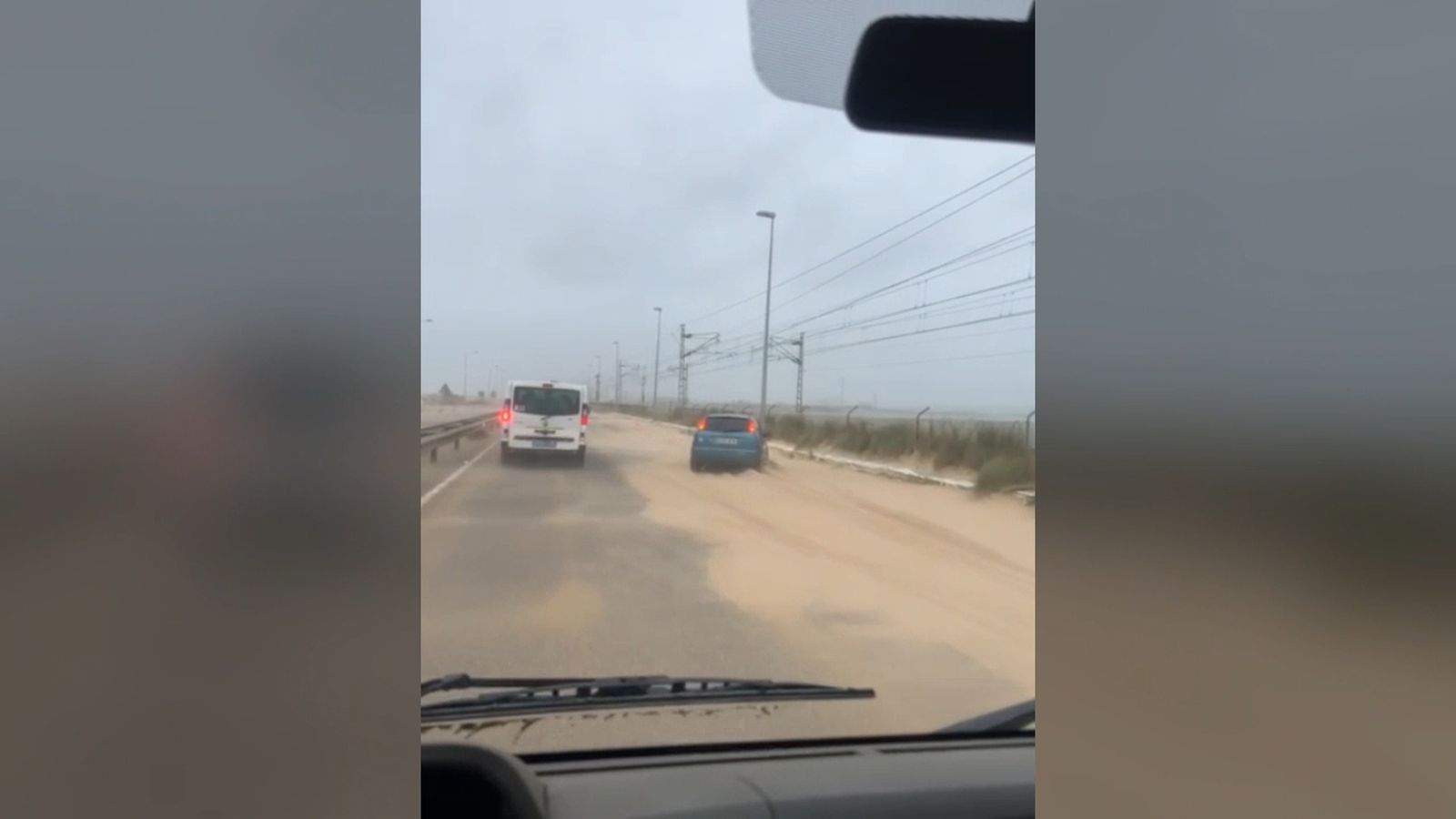 La borrasca Kristin también dificulta el tráfico en la Bahía de Cádiz