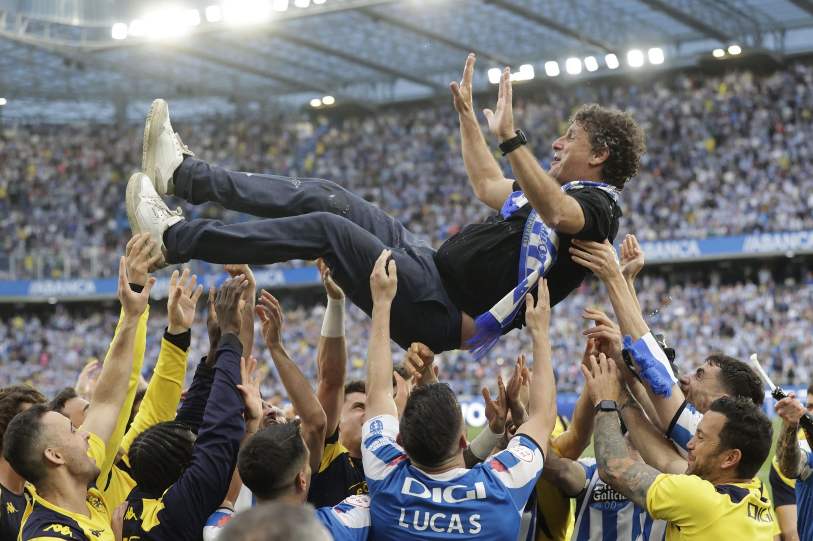 El técnico, artífice del útimo ascenso de los blanquiazules