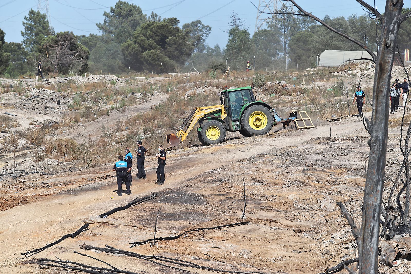 Así quedó el asentamiento de chabolas en Palos de la Frontera tras el incendio