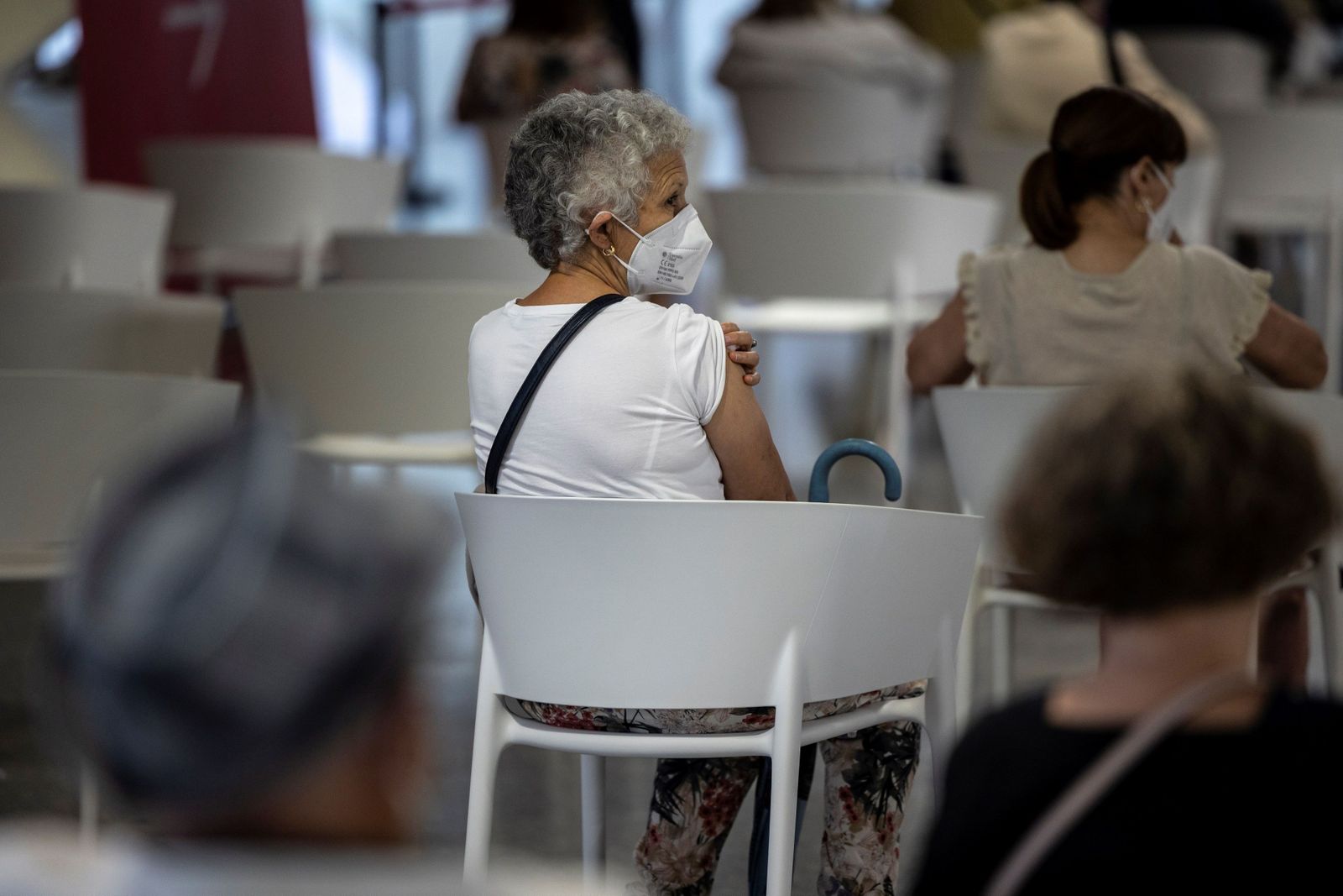 Vacunación masiva en la Ciudad de las Artes y las Ciencias de Valencia.