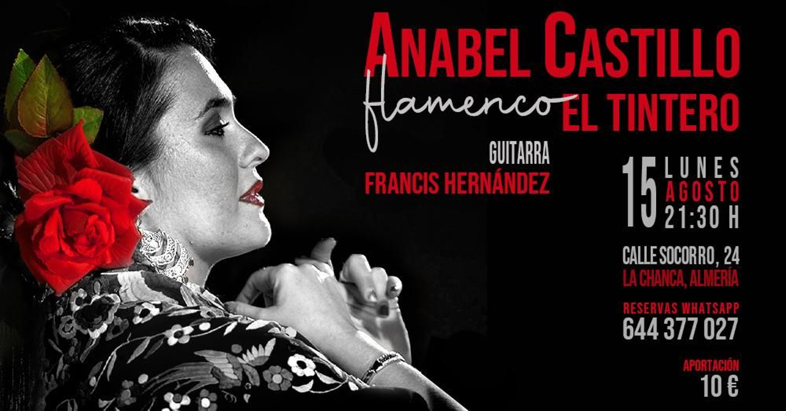 Cartel de la actuación de Anabel Castillo.