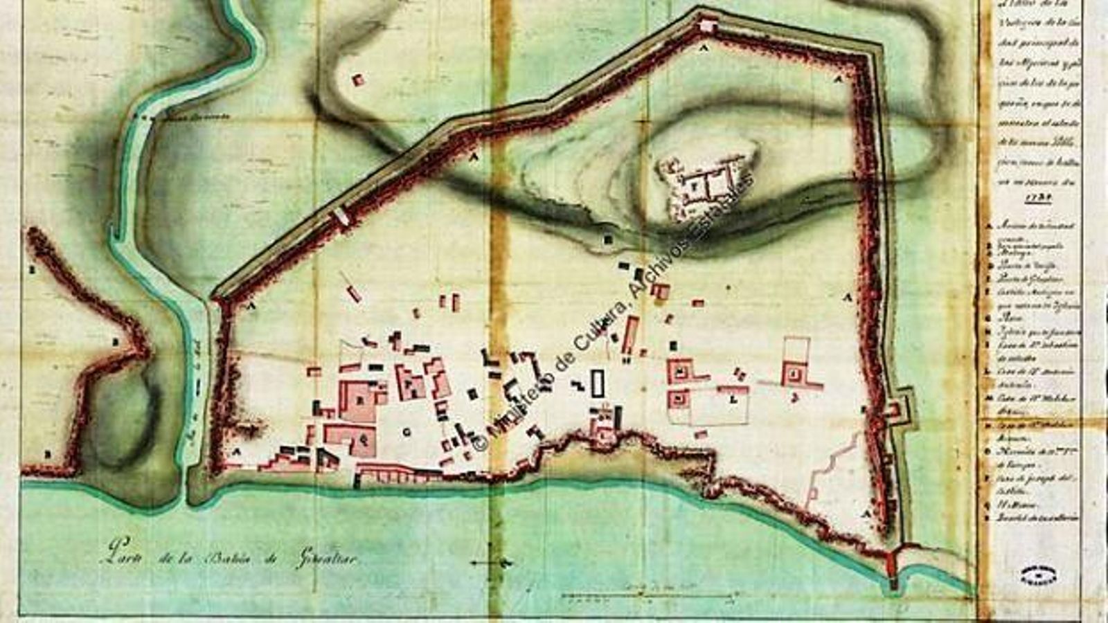Plano de Algeciras fechado en 1724.