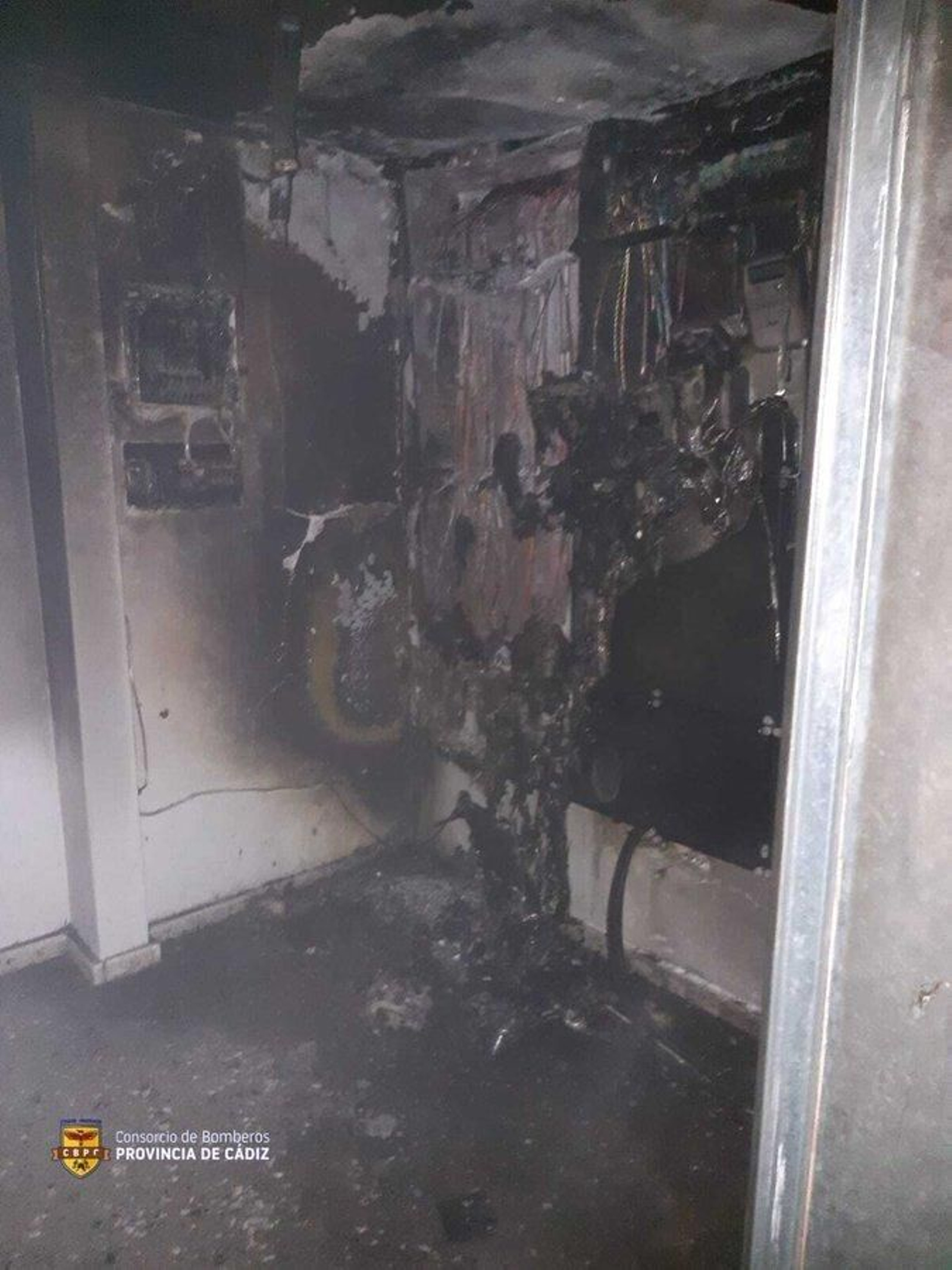 Estado en el que quedó el cuarto de contadores.