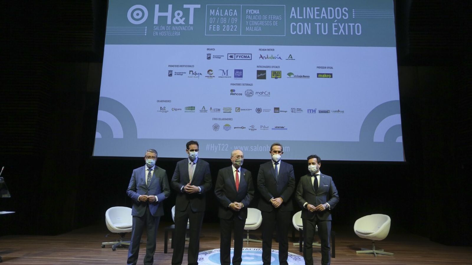 Salado, Frutos, De la Torre, Valdés y Cardenete en la inauguración.