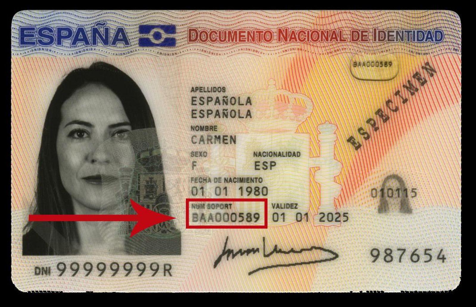 Imagen de un DNI español