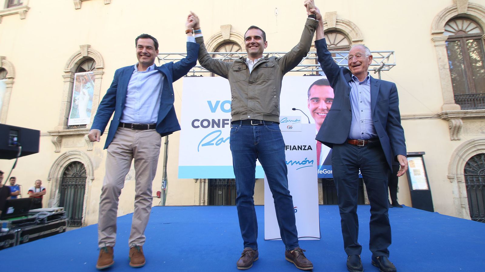 El presidente de la Junta de Andalucía y el presidente del Partido Popular apoyan al candidato de Almería