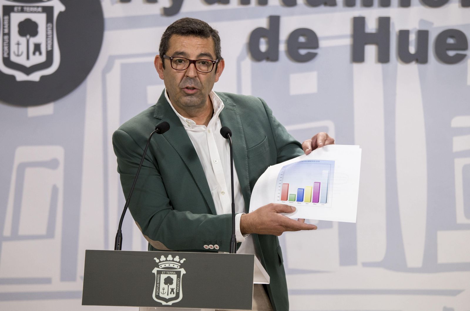 El concejal de Servicios Públicos del Ayuntamiento durante su comparecencia de ayer.