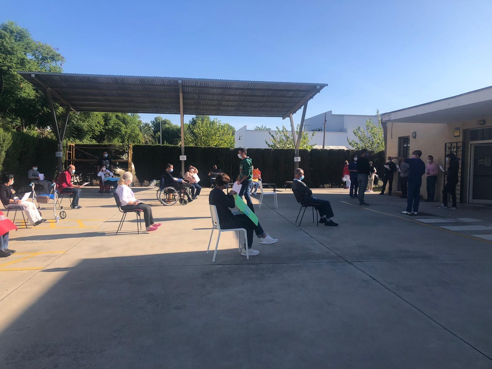 Lectura del manifiesto en las instalaciones de Upacesur en el  Día Mundial de la Parálisis Cerebral.