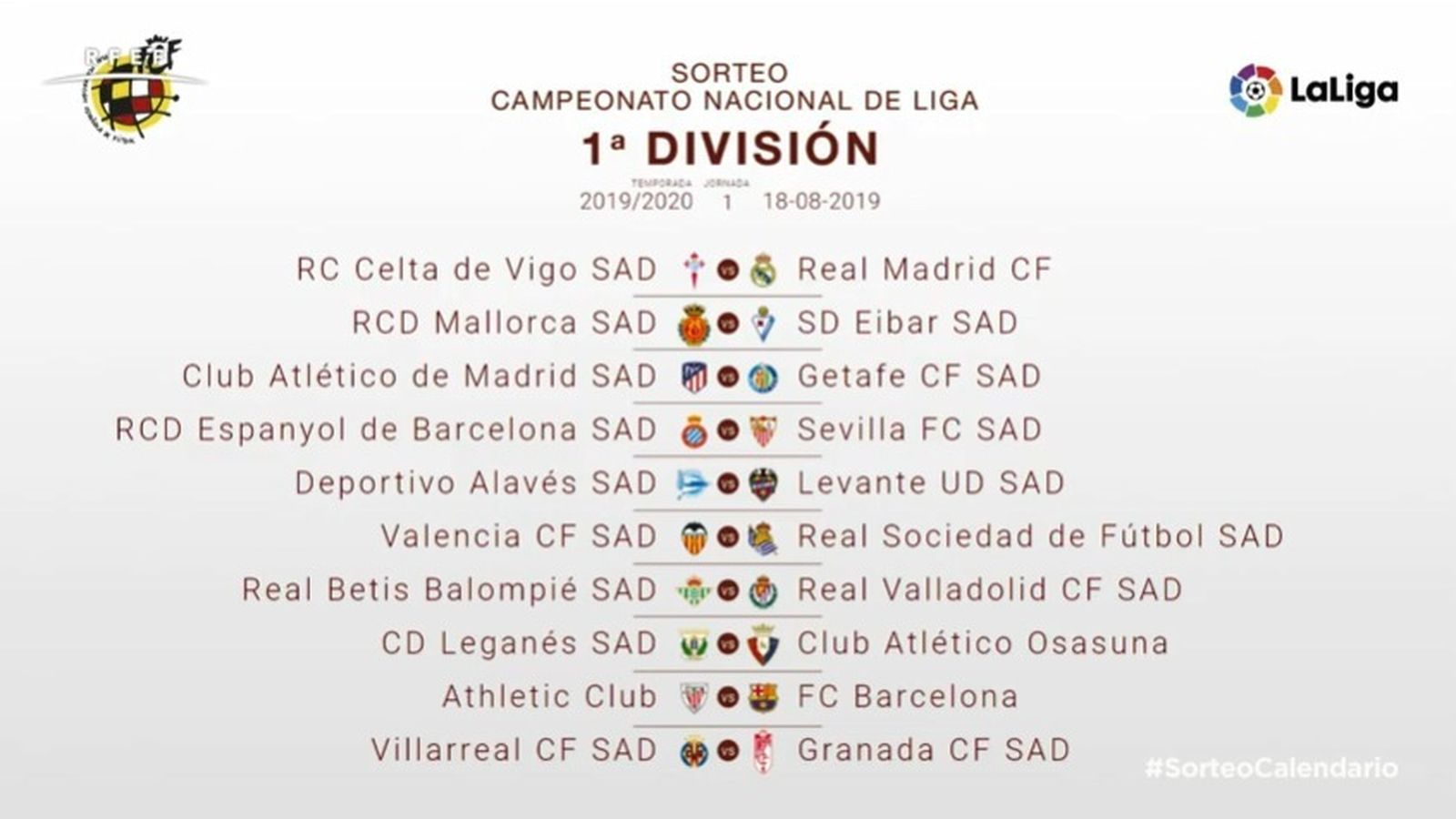primera jornada liga 2019 2020