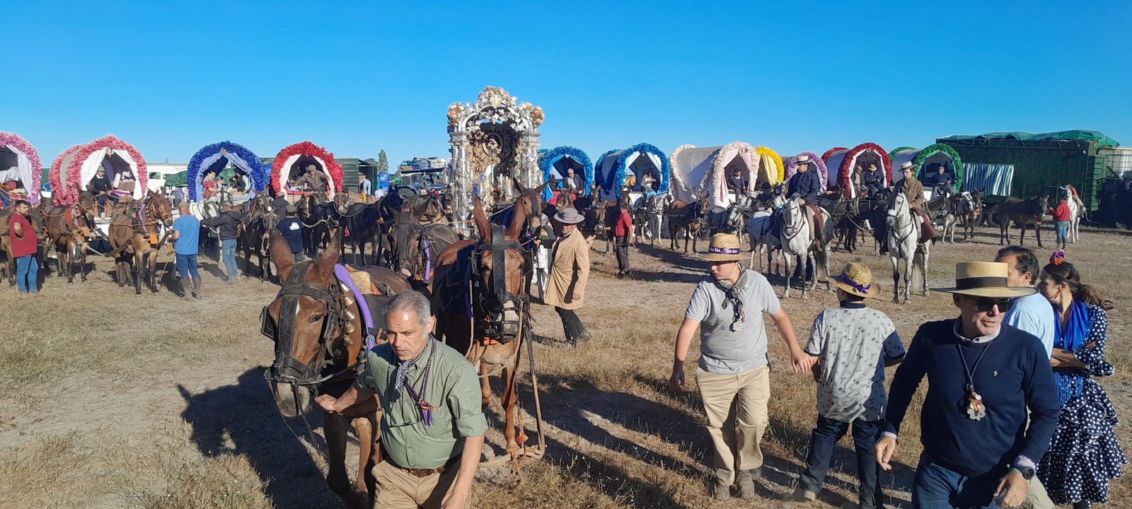 Imágenes de la llegada a la Aldea y presentación de la Hermandad del Rocío de Jerez