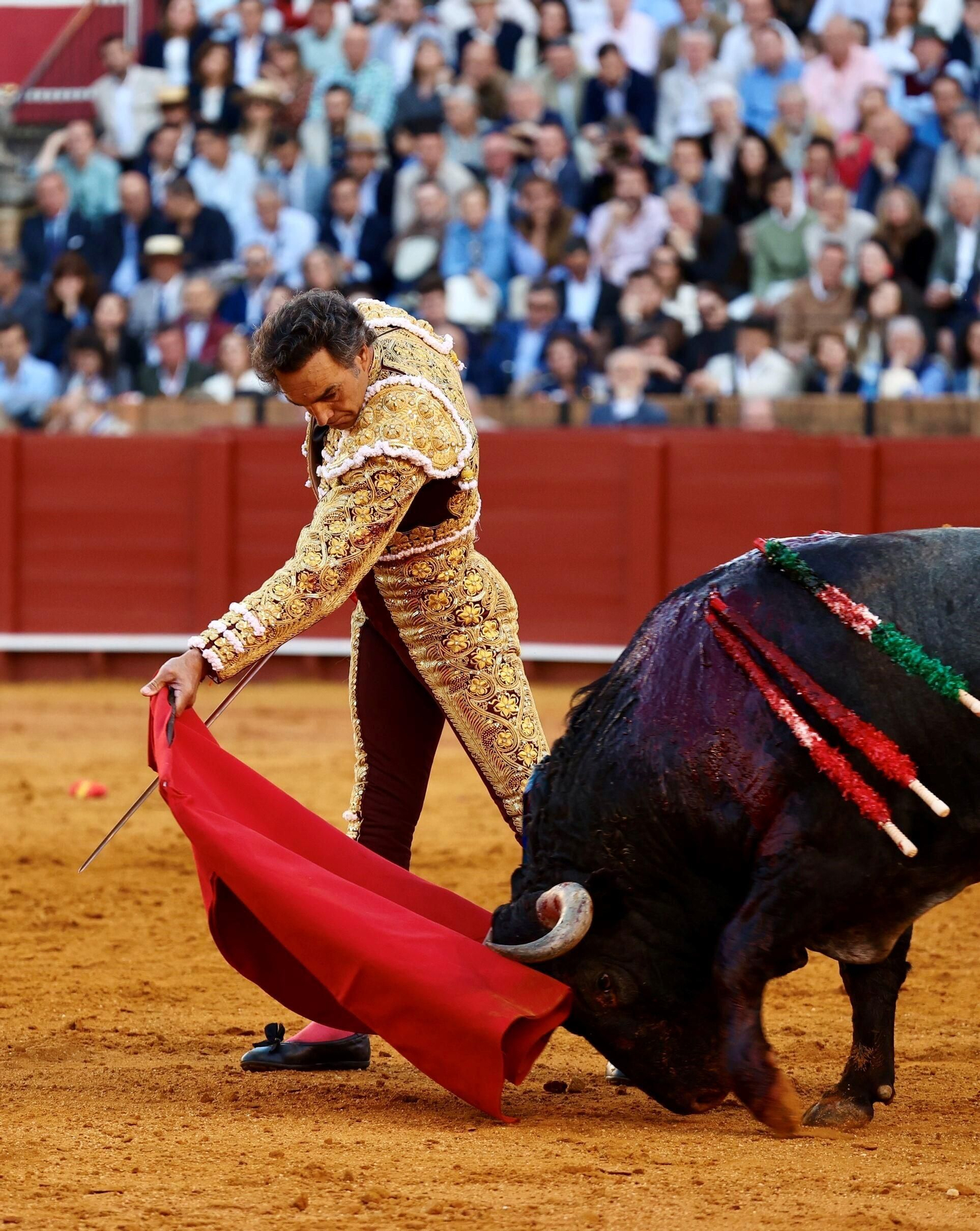 Manuel Jesús ‘El Cid’ intenta que ‘Cucador’ se trague ese pase de pecho.