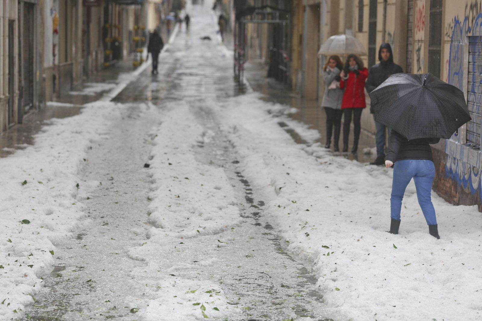 Fotos de la fuerte granizada registrada en Málaga