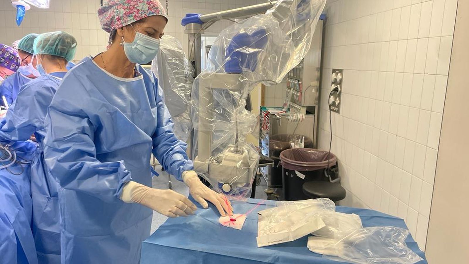 La doctora Teresa Cambil, en quirófano, durante una operación.