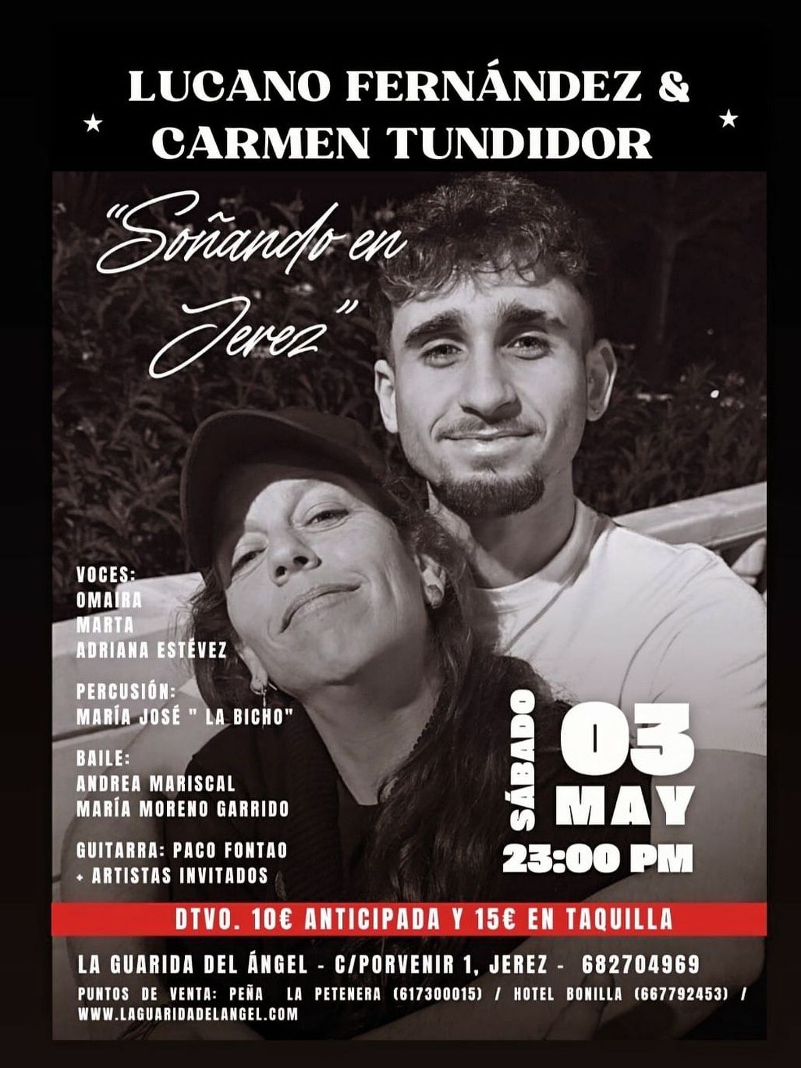 Concierto de Lucano Fernández y Carmen Tundidor este 3 de mayo en La Guarida del Ángel.