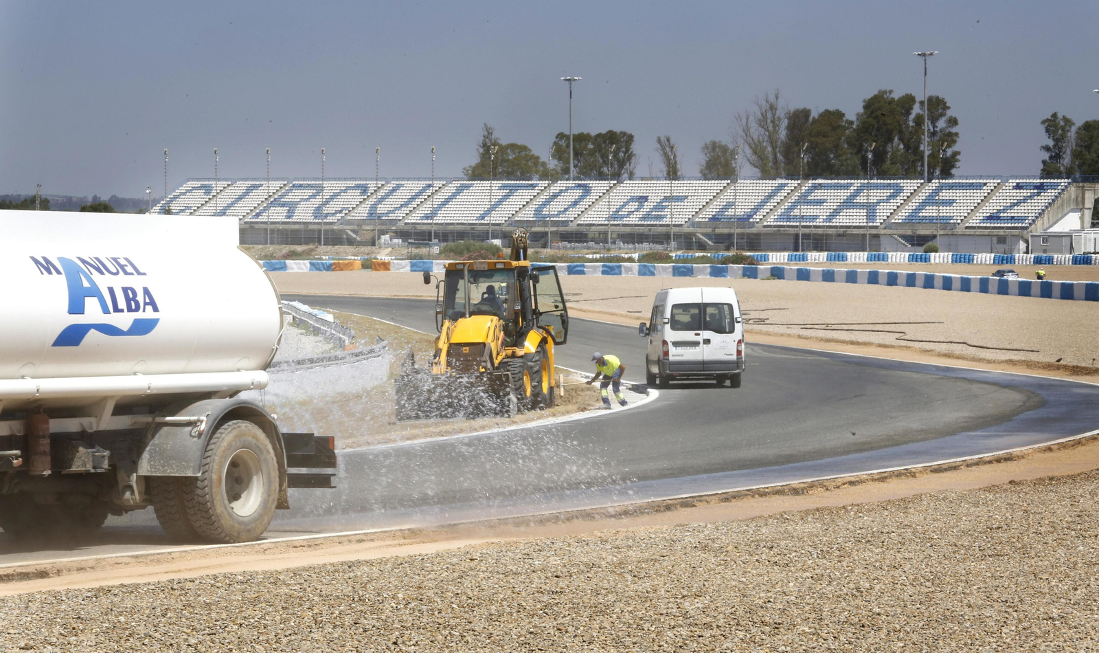 Imagen retrospectiva del reasfaltado del circuito realizado en el verano de 2017.