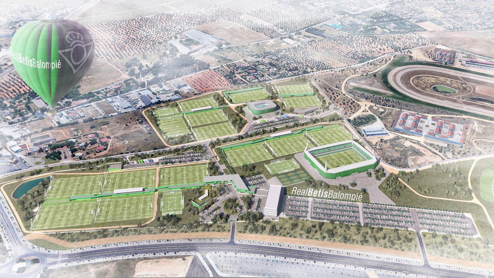 Recreación de la nueva ciudad deportiva del Betis.
