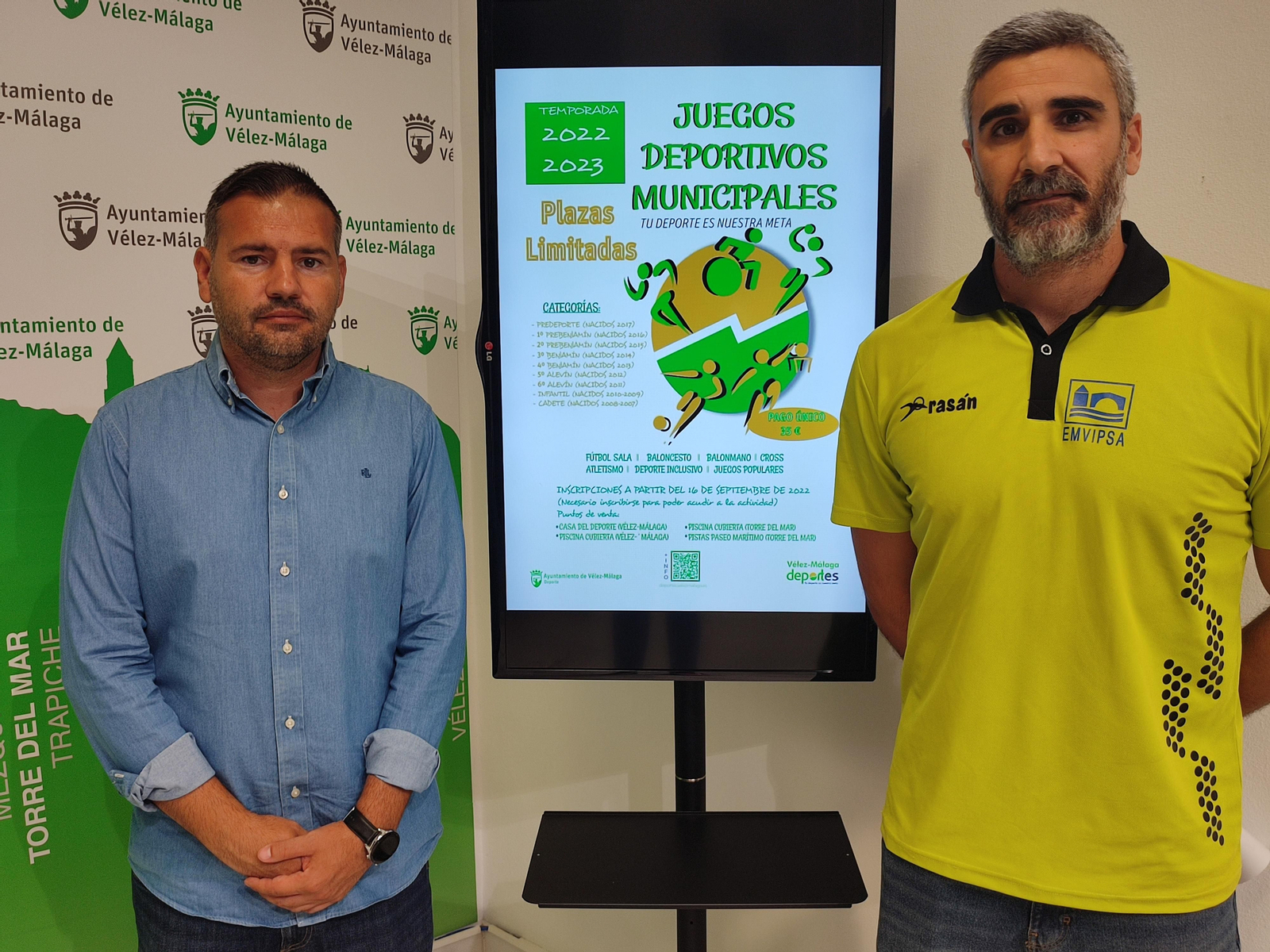 Presentación de la oferta de plazas para la temporada de los juegos deportivos municipales de Vélez.