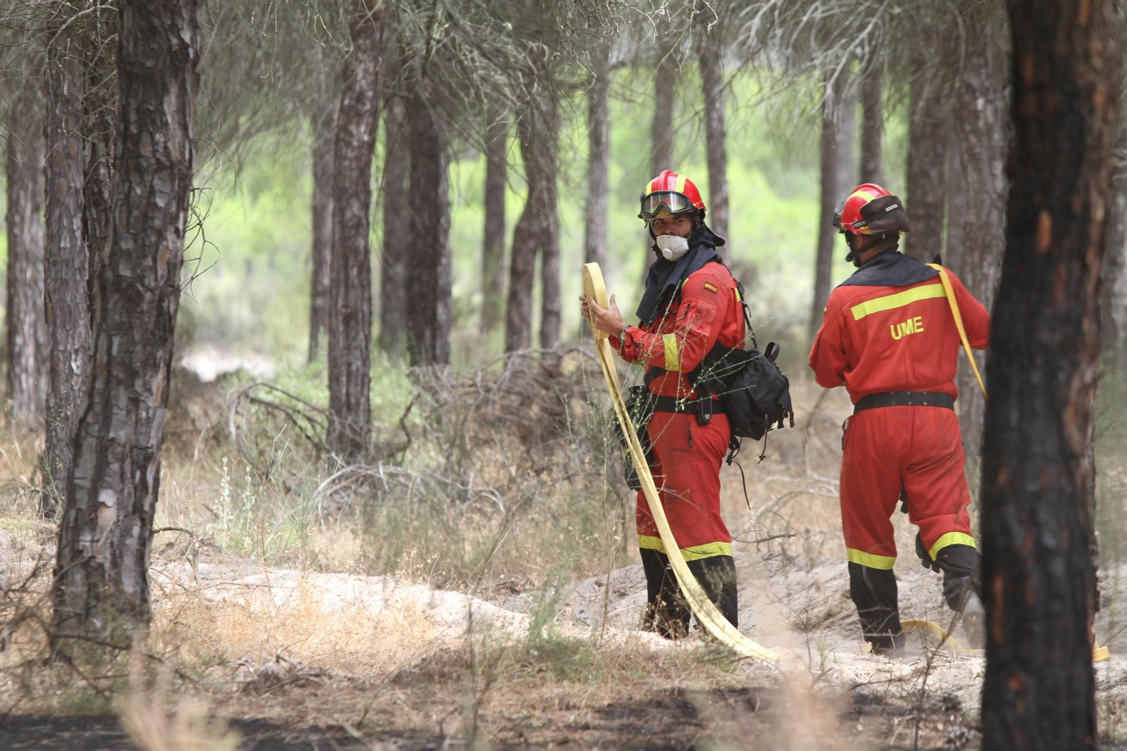 Las imágenes del incendio en Moguer y Mazagón