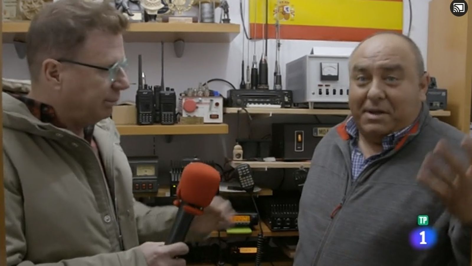 Ginés Artero Sánez con Jorge Cadaval en el programa 'El Paisano' de TVE.
