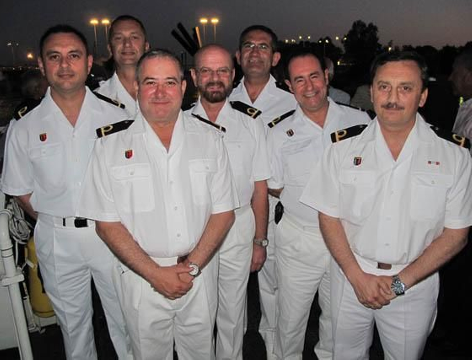 Pepe Fonseca, Carlos López-Sáez, Alfonso Orce, Antonio Barragán de las Cuevas, José María Gómez de León, Emilio Tejero y Miguel Soriano, oficiales de la Reserva Voluntaria.

Foto: Victoria Ramírez
