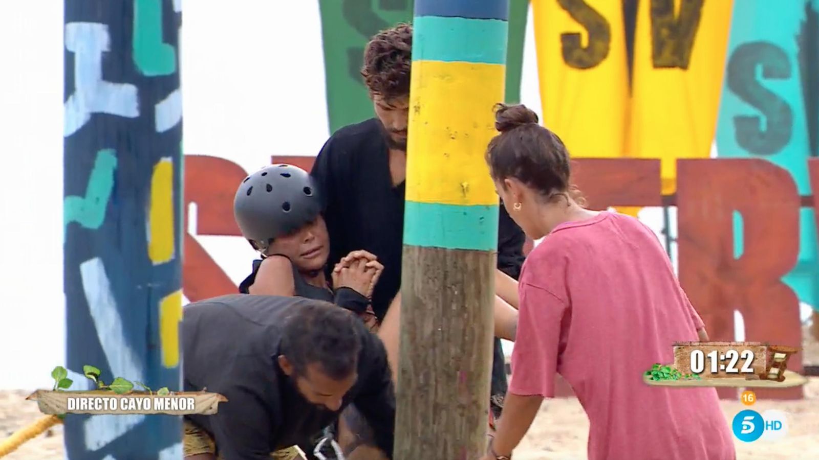 Ana Luque sufriendo en la prueba de recompensa