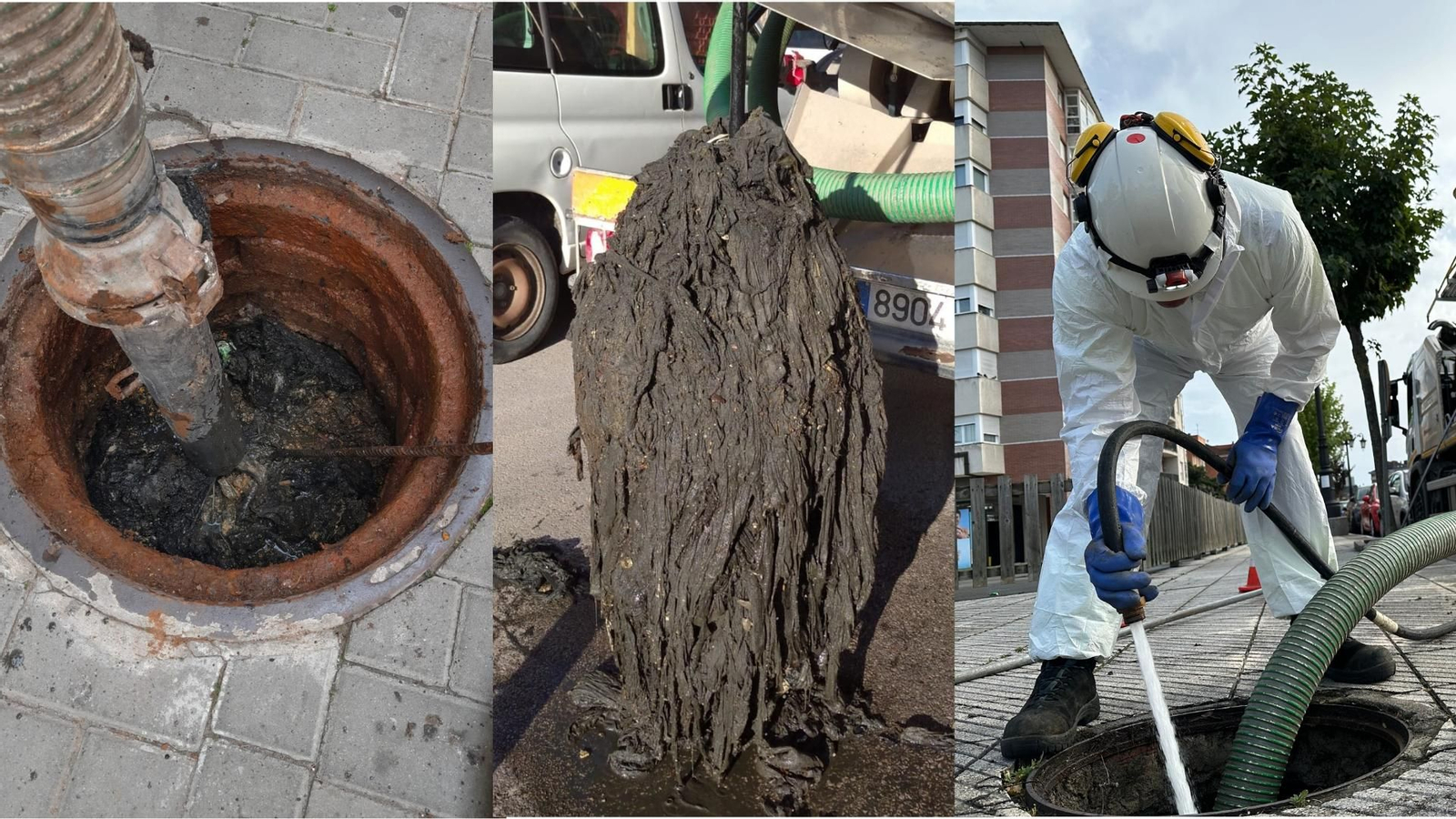 Residuos retirados de las tuberías.