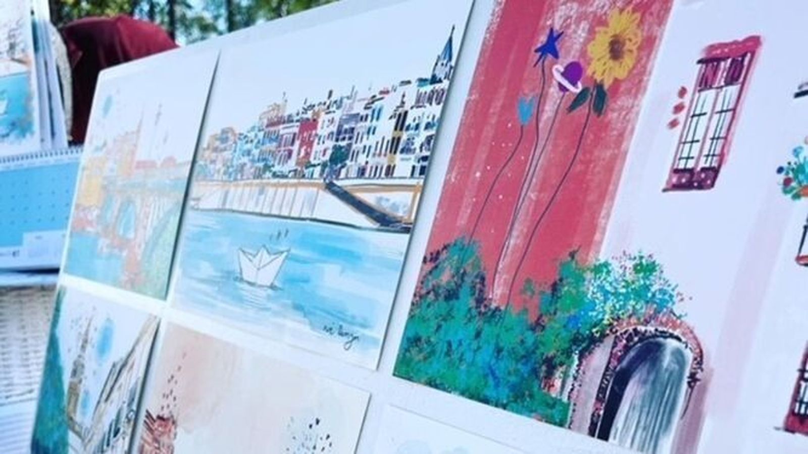 Pinturas en una edición pasada del Zoco del Parque de María Luisa.