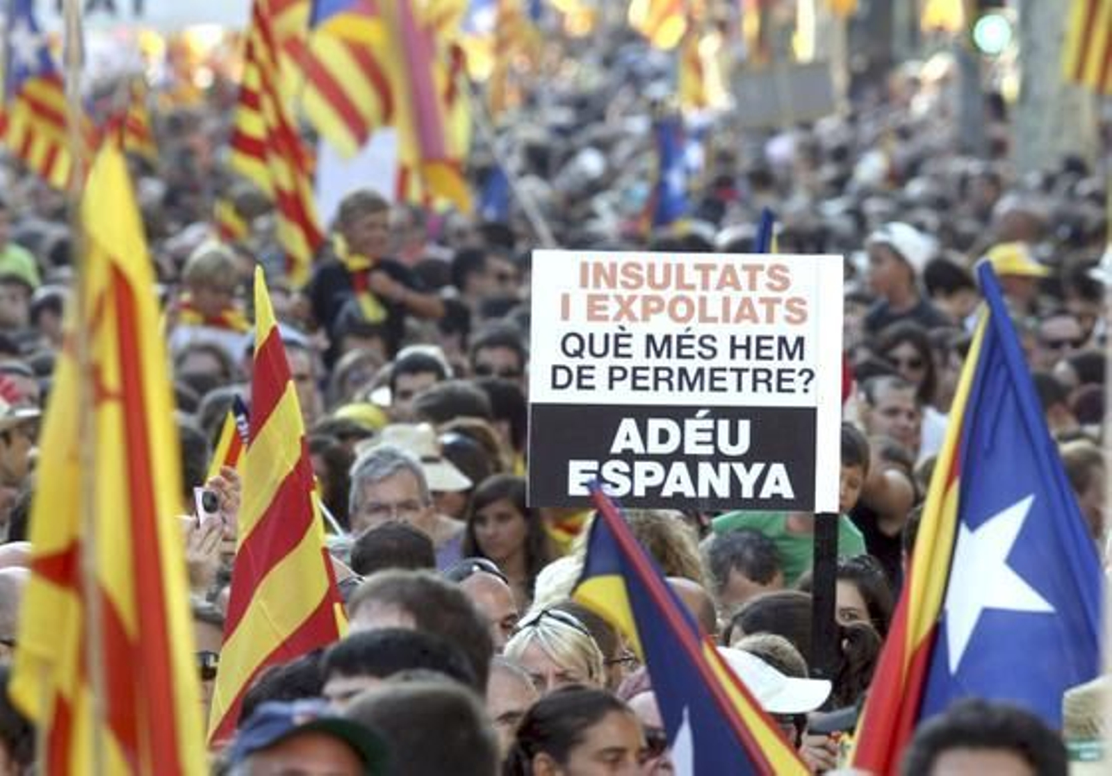 Más de un millón de personas marchan por las calles de Barcelona para protestar contra la sentencia del 'Estatut'. / EFE