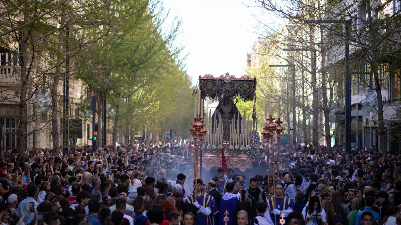 María Santísima del Sacromonte en la Gran Vía, Miércoles Santo 2023. ARCHIVO (Granada Hoy)