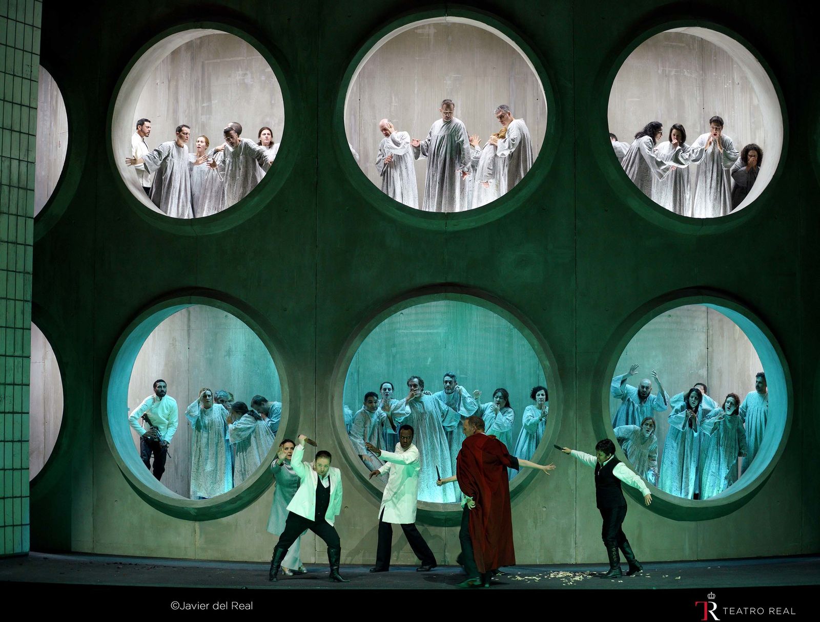 Plano general del montaje de 'Lucio Silla', de Wolfgang Amadeus Mozart, en el Teatro Real.