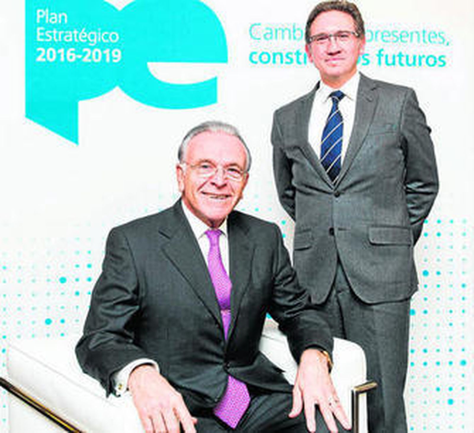 Isidro Fainé, presidente de la Fundación Bancaria La Caixa; y Jaume Giró, director general
