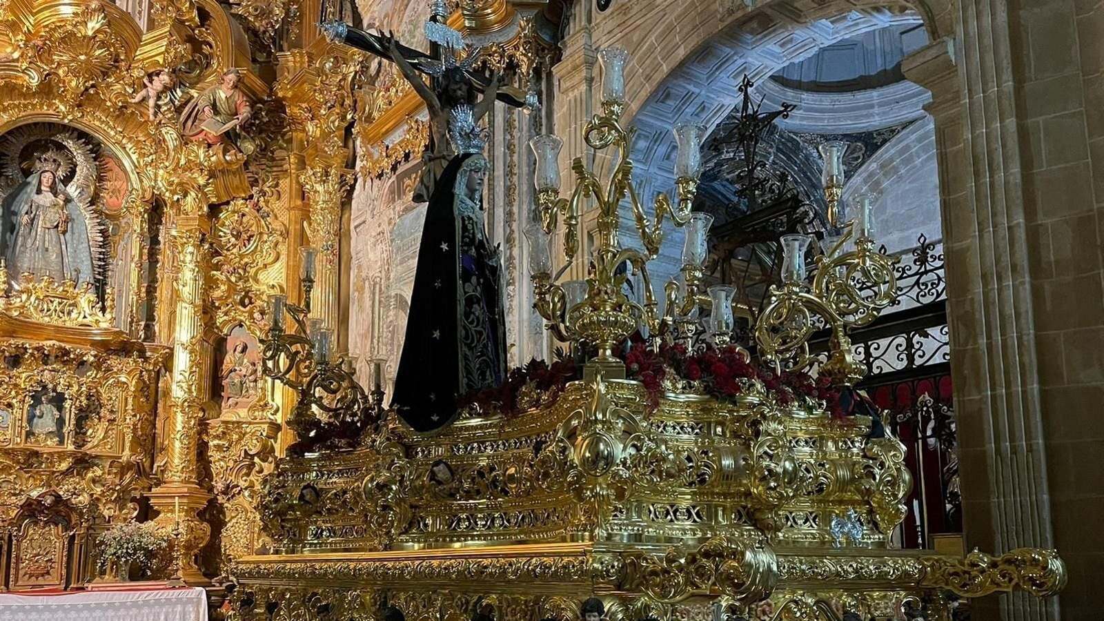 Paso del Perdón de Arcos sobre el que procesionará la hermandad de la Vera Cruz en la Magna Mariana de San Fernando.