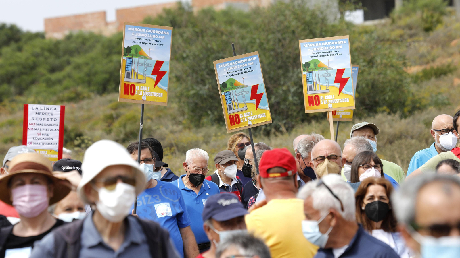 Las fotos de la manifestación contra la ubicación de la subestación eléctrica