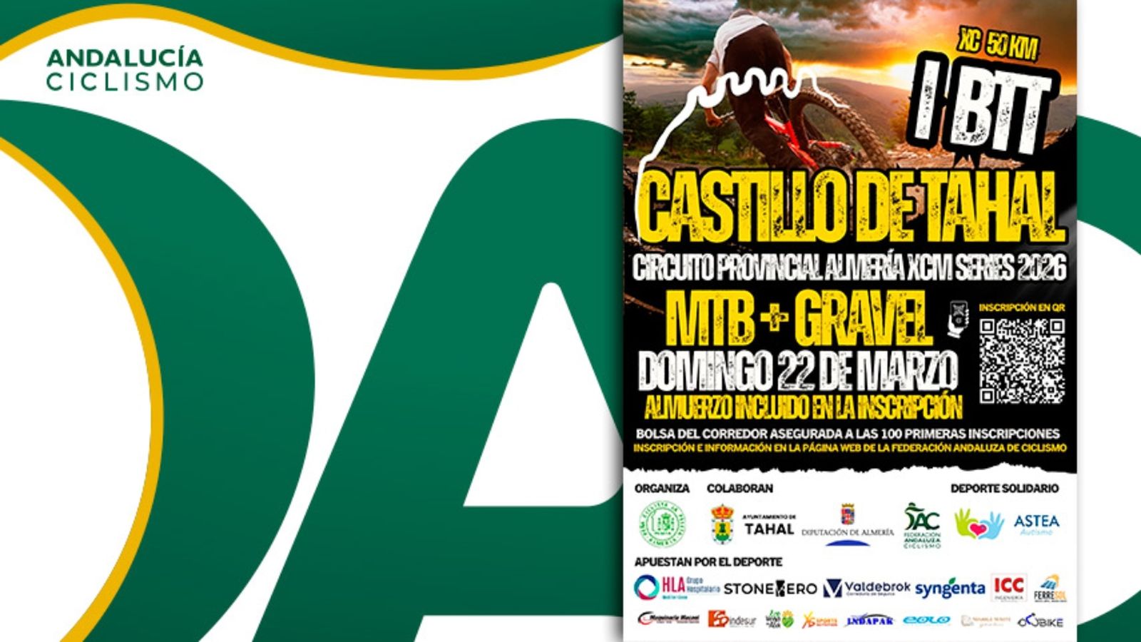 El C.C. Peña La Peseta Almería será el encargado de organizar esta ‘I BTT Castillo de Tahal’.