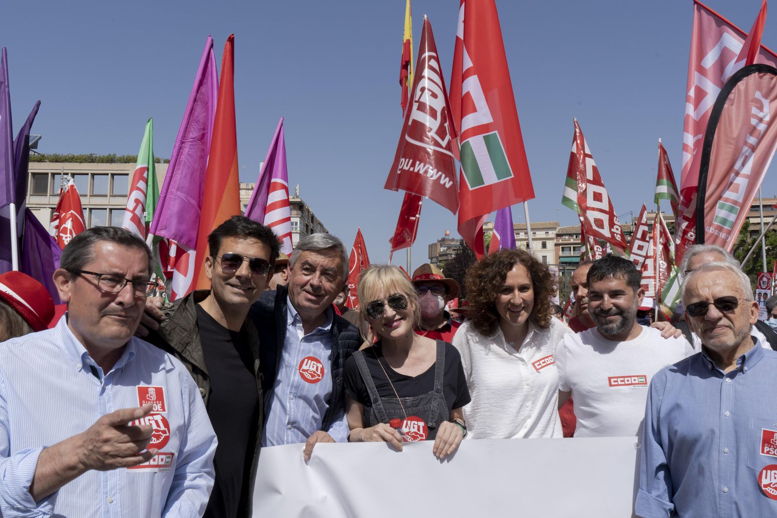 La manifestación por el Día Internacional del Trabajo de Granada, en imágenes