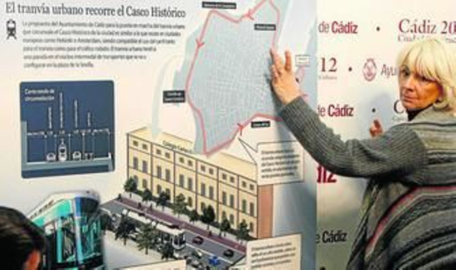 La alcaldesa, durante la presentación de los estudios iniciales sobre el tranvía urbano en Cádiz.