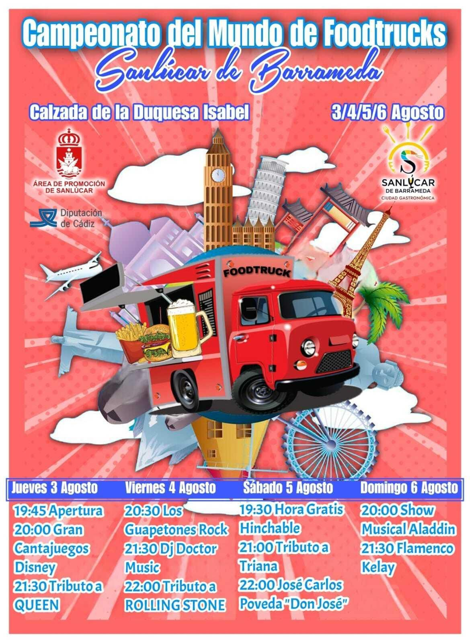 Cartel del Campeonato Mundial de Food Truks en Sanlúcar.