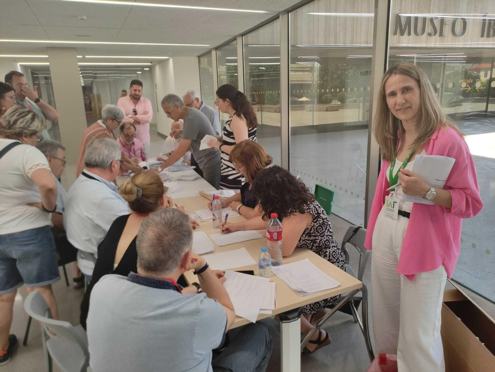 Aurora Baldoy durante la jornada electoral en el Museo Íbero.