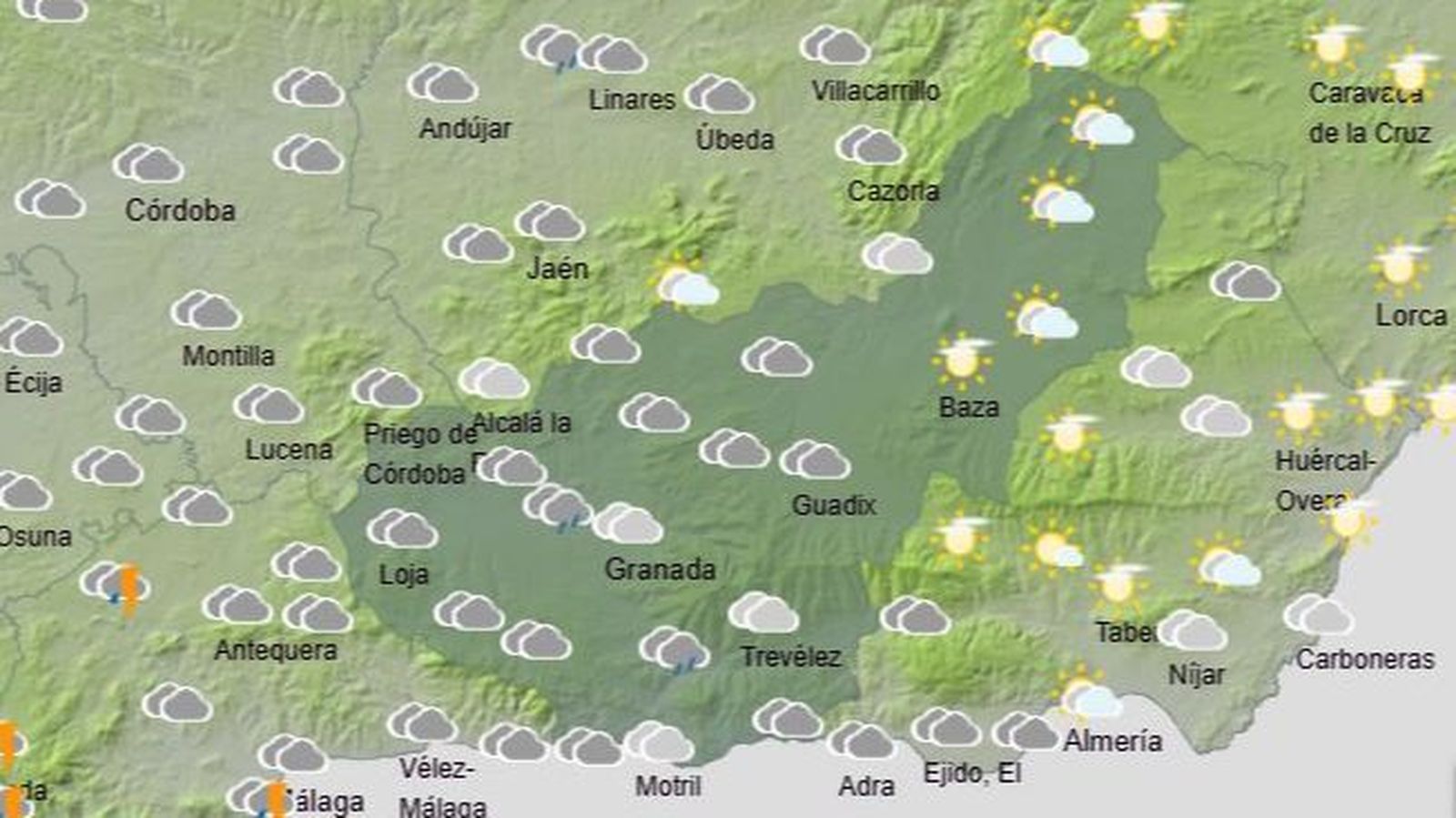 El Tiempo en Granada el 12 de marzo de 2025