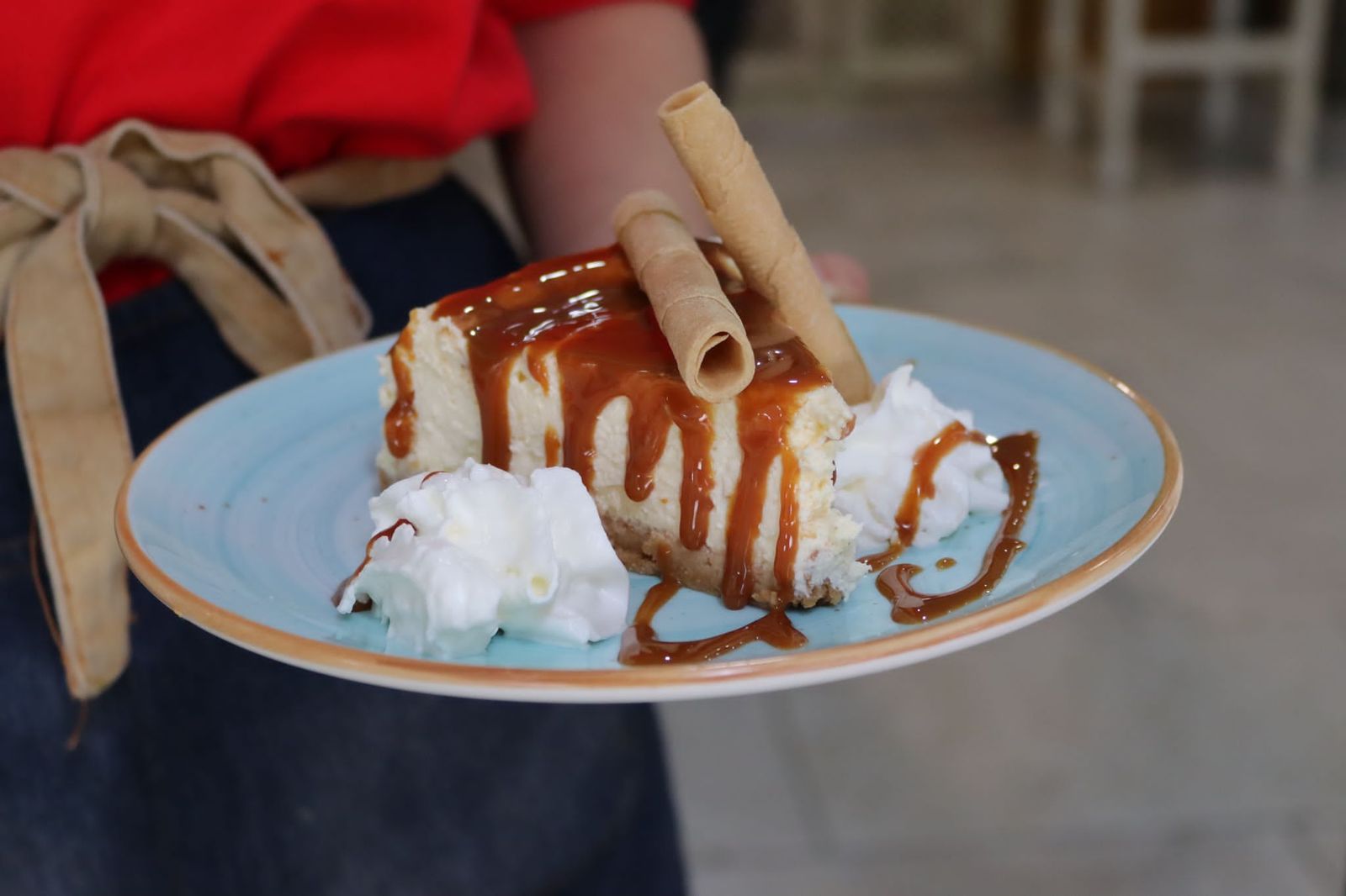 Tarta de queso con dulce de leche de Taberna Miguelito