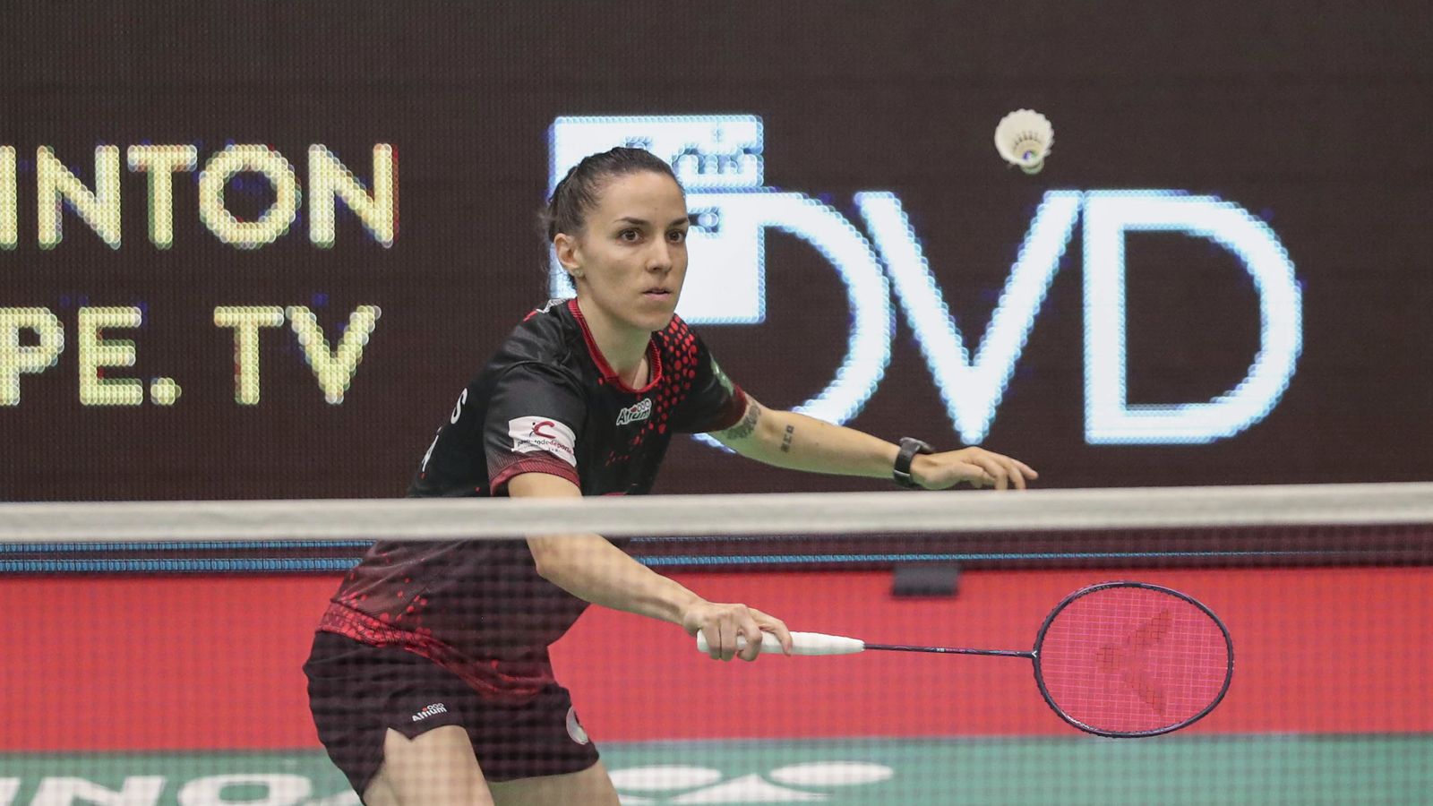 Bea Corrales, durante su partido individual.