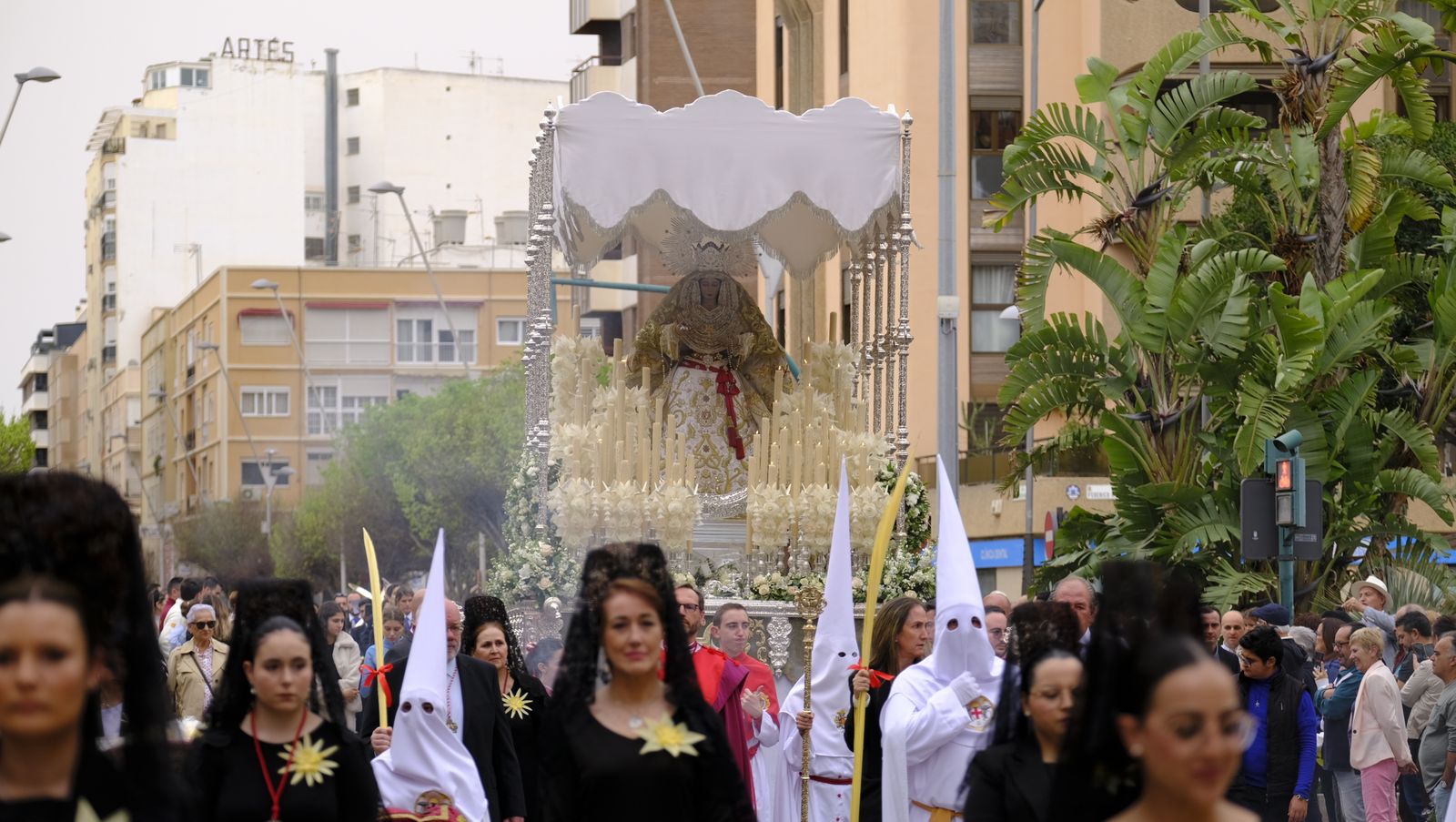 La Borriquita procesiona por las calles de Almería, en imágenes