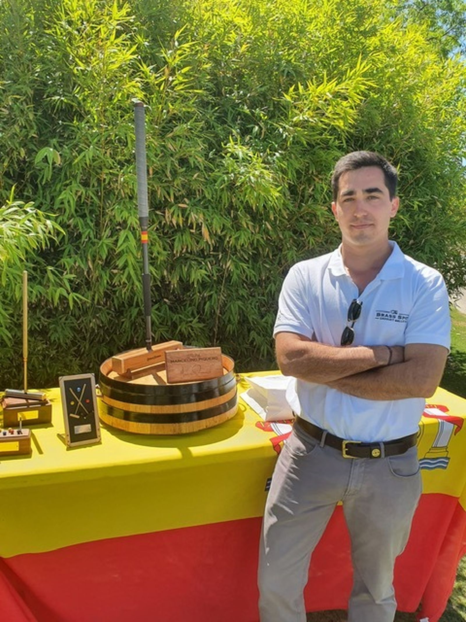 Vicente Piquero, hijo de Marcelino Piquero, que regenta la Marca Brass Spot Croquet Mallets y quien fabrica los mazos.