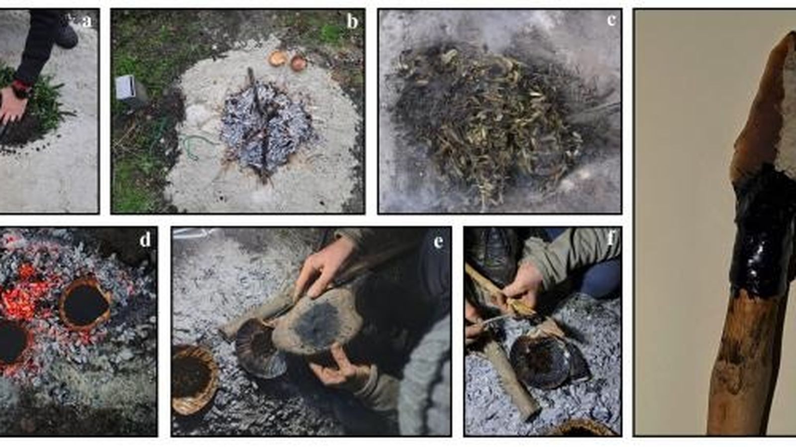 Recreación de la fabricación de brea.