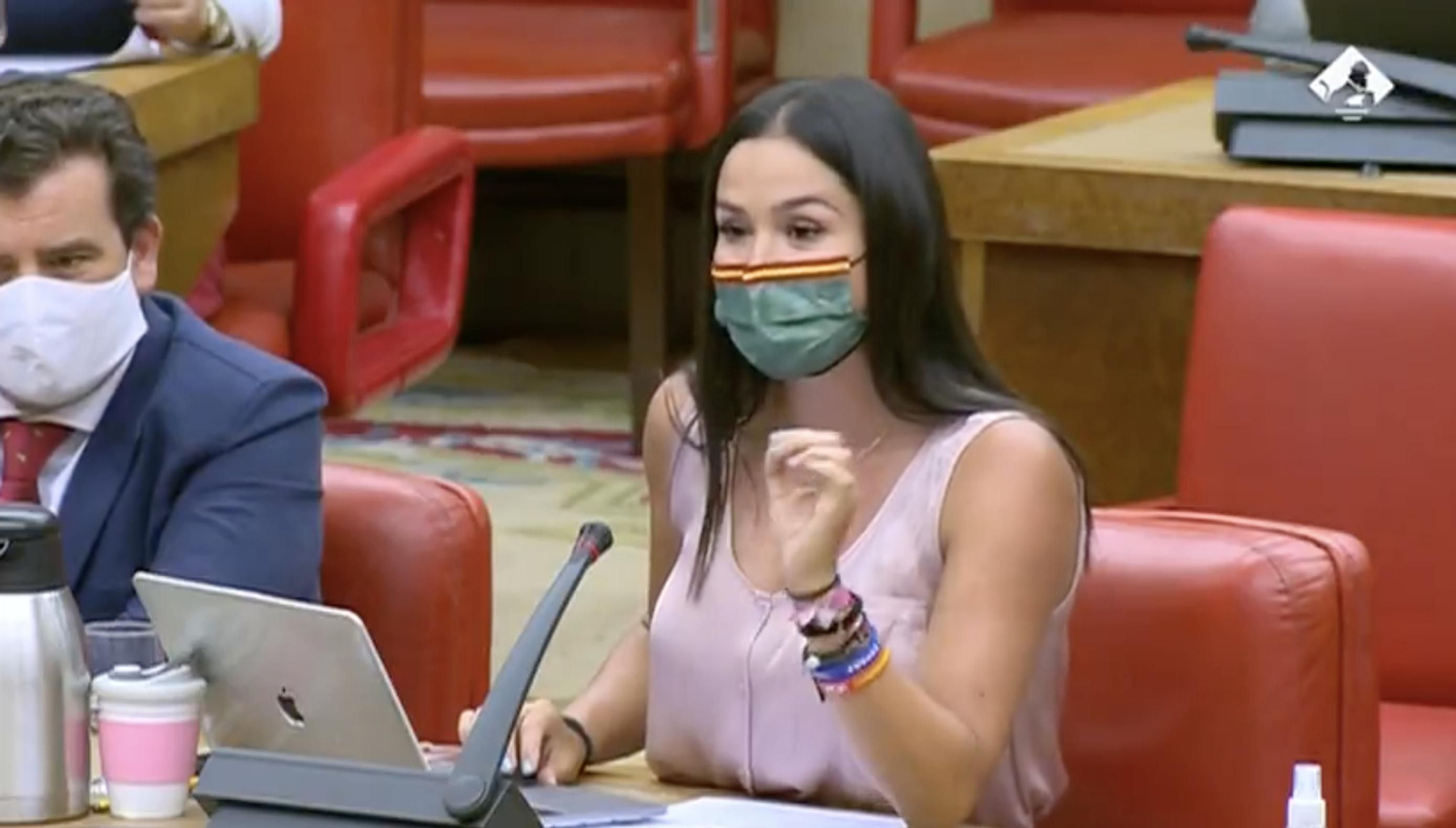 Mireia Borrás (Vox), durante su intervención en el Congreso.