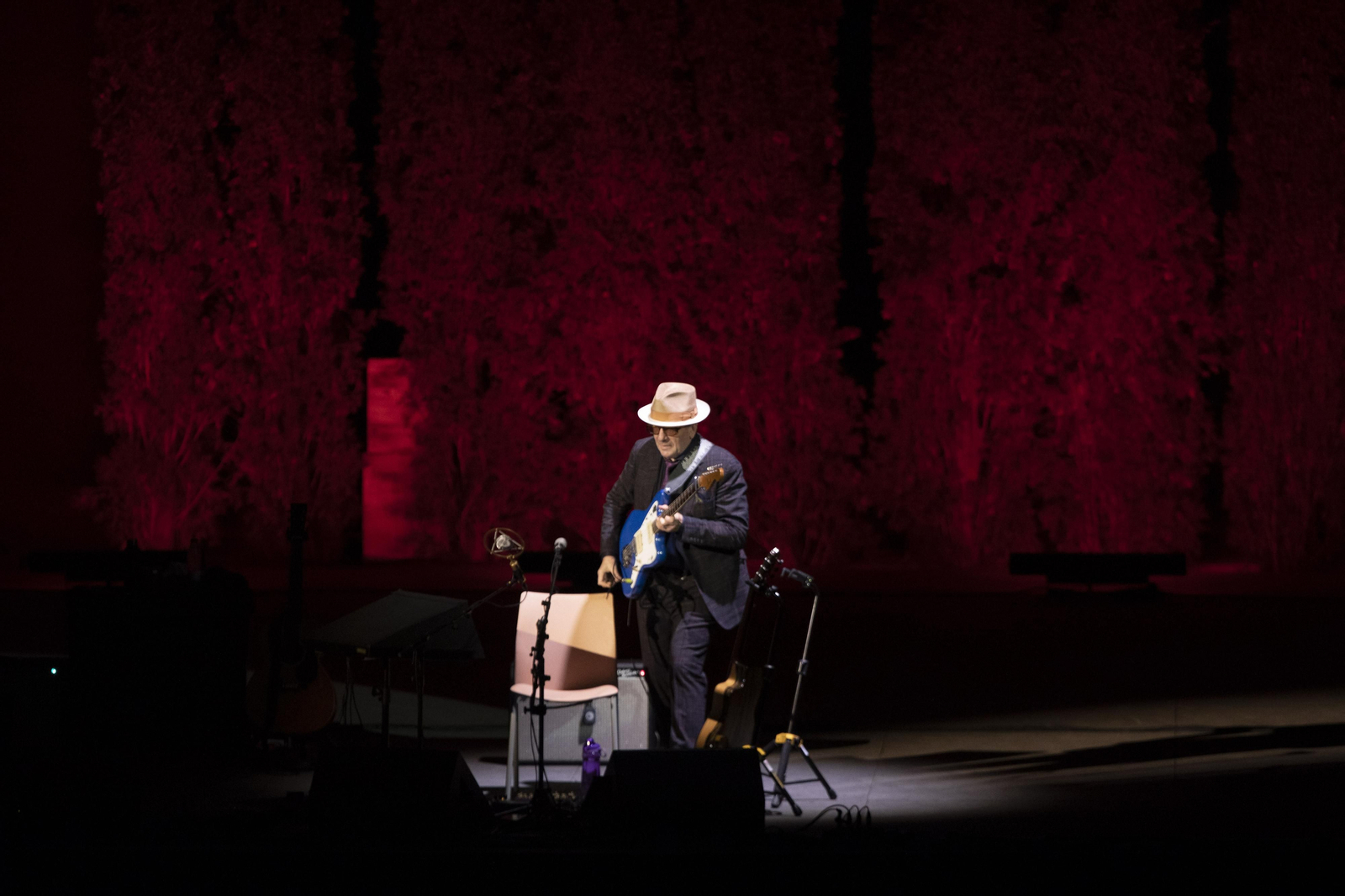 Así ha sido el concierto de Elvis Costello en Granada antes de su suspensión por la lluvia