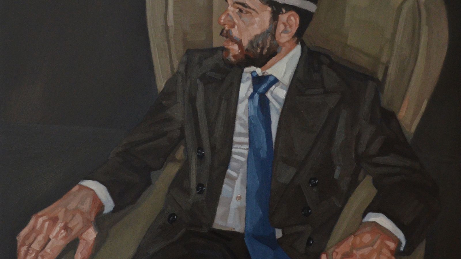 Figura con injerto de rosal. Óleo sobre lino 60 x 60 cm. 2020.