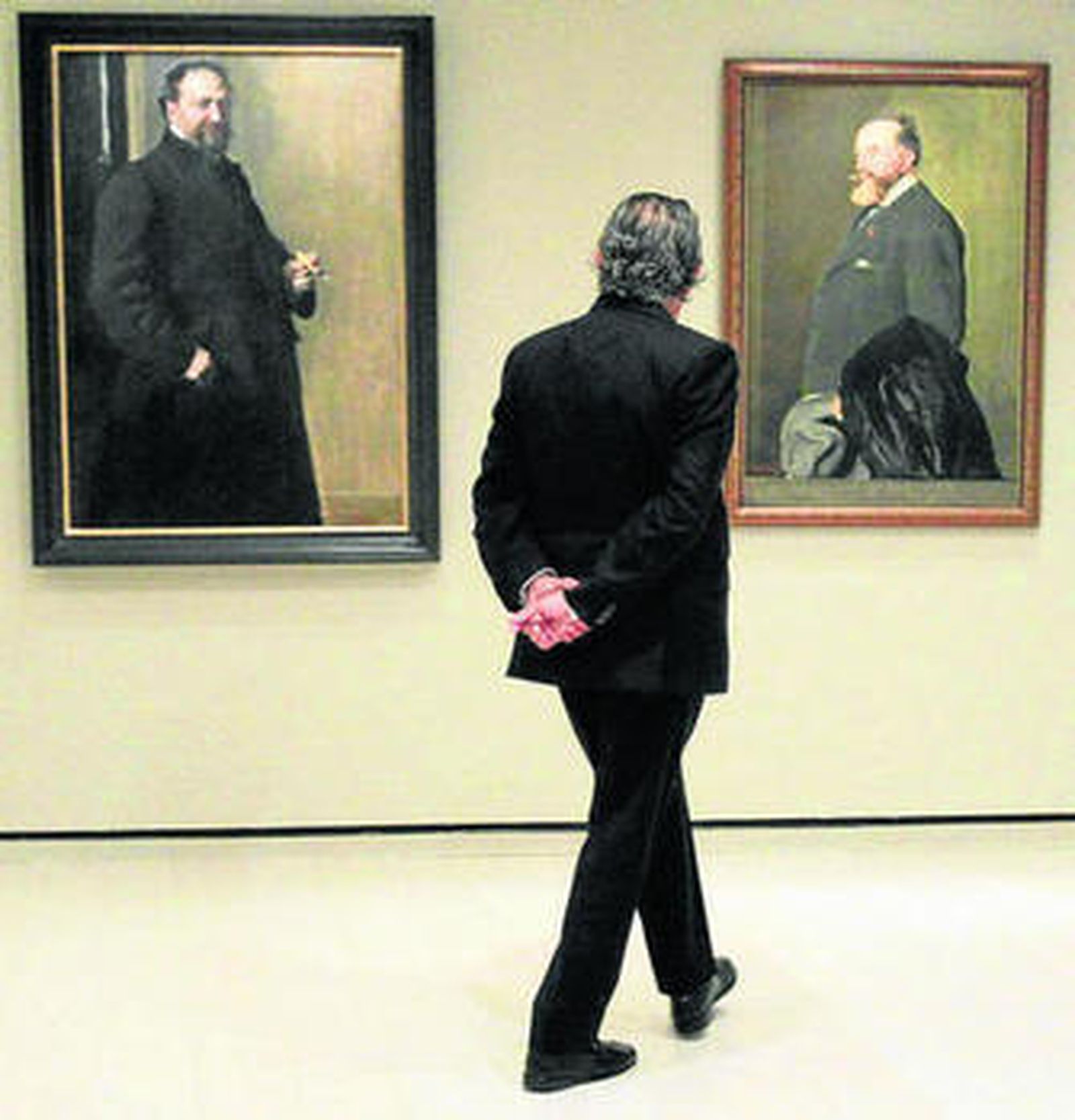 Los retratos de Vicente Blasco Ibáñez y Aureliano de Beruete.