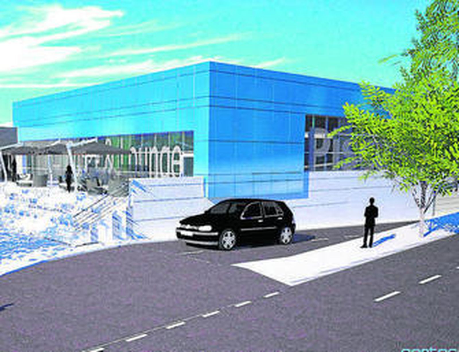 Recreación virtual del exterior del complejo.