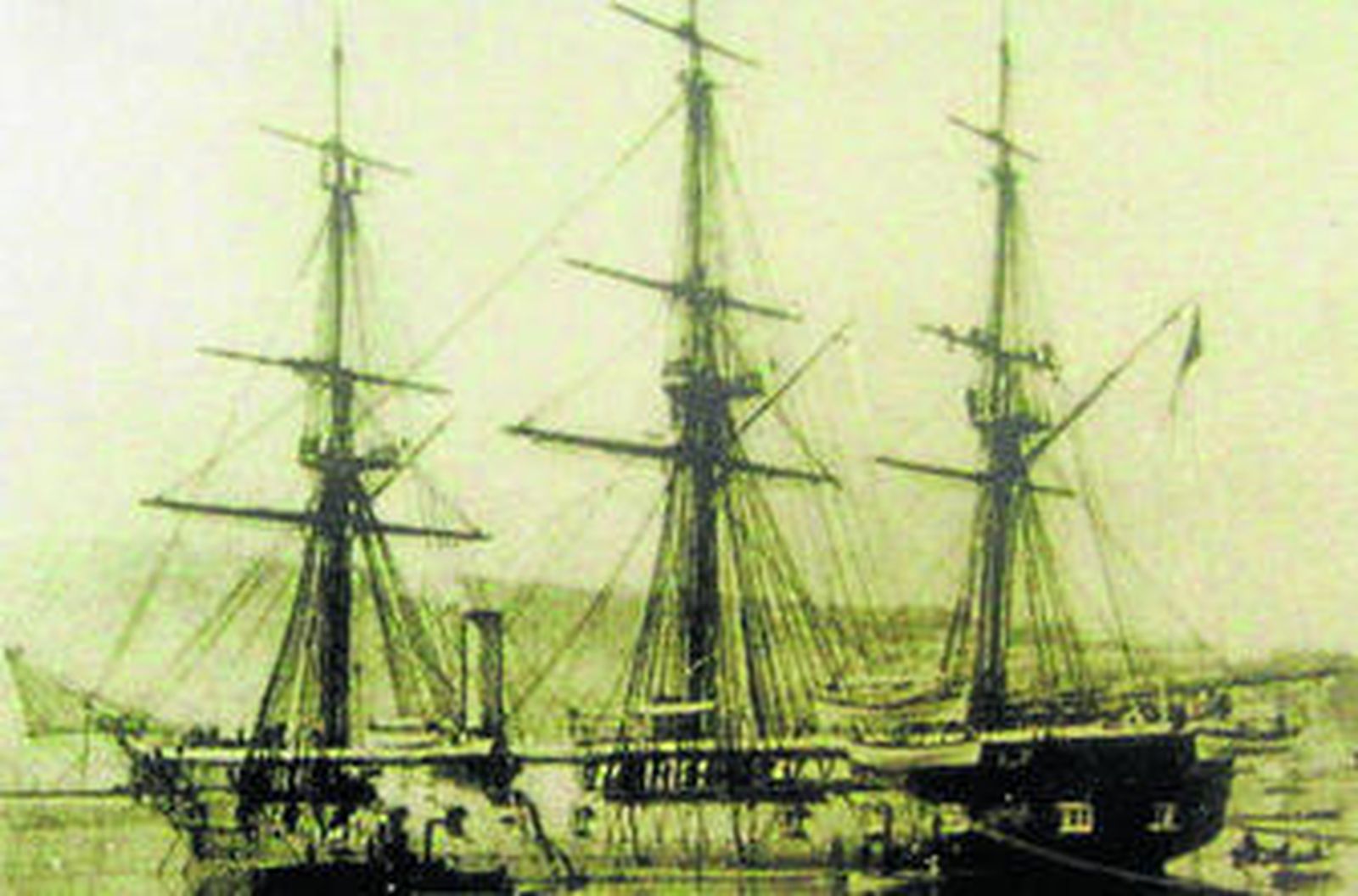 1886 Averías en la fragata escuela de la Marina, Blanca